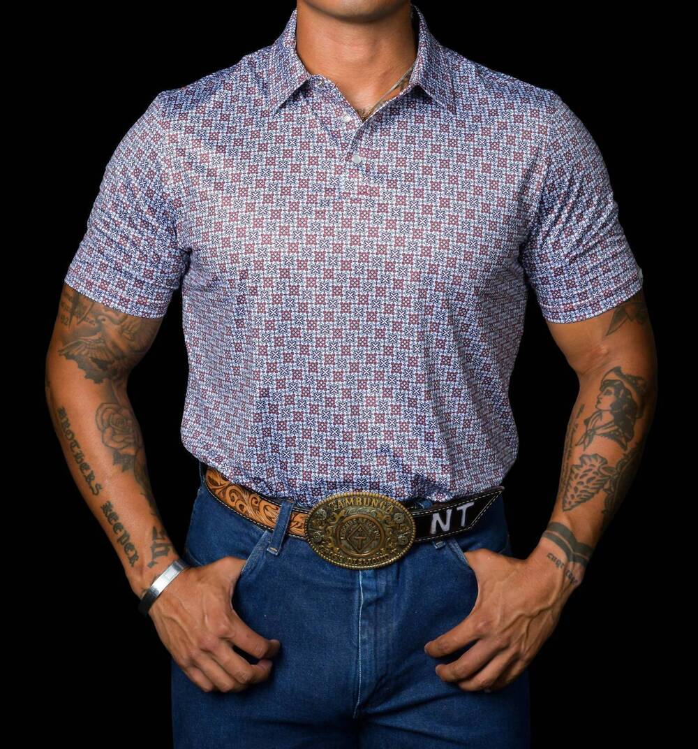 NEW FERRELL men's the colton polo shirt in red